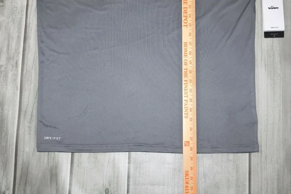 NEW Nike Swim Hydroguard Essential Men's Dri-FIT UV Short Sleeve Top Gray UPF 40